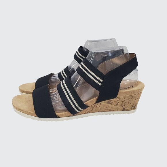Elastic Strappy Wedge Sandals LifeStride Velocity 2.0 Sunshine Women Size 11M - Picture 1 of 10
